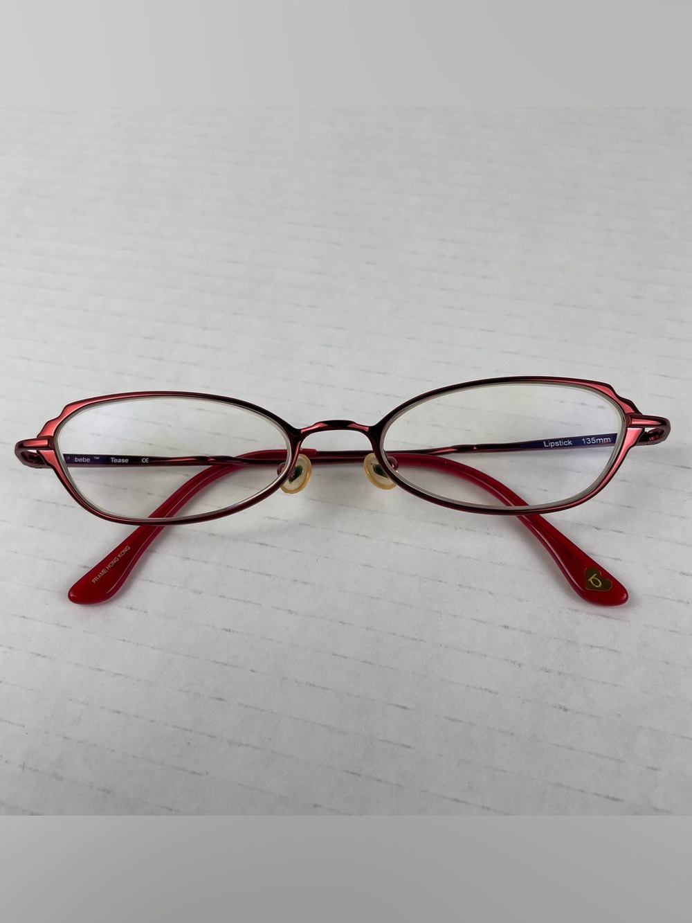 Bebe Tease Eyeglasses Frames Metal 49[]17 135mm Full Rim Red Lipstick